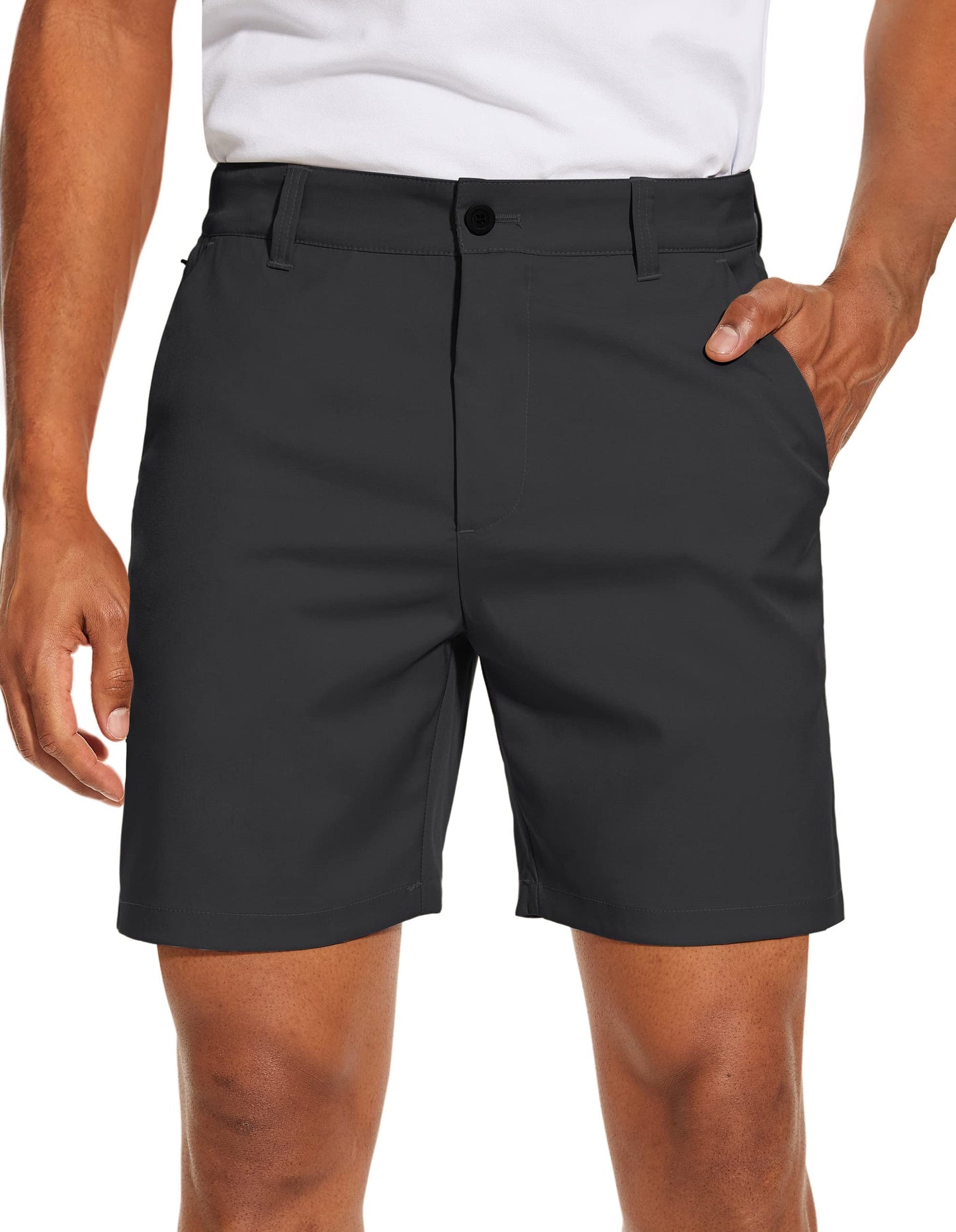 Mens Golf Shorts 7 Inch Inseam, Quick Dry Stretch Casual Lightweight Stretch Flat Front Hybrid Men's Golf Shorts for Men